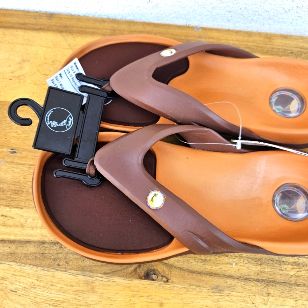 Hawaiian Jellys Ultra Comfort A'a Brown Lava Unisex Sandals Women's Size 10 - Picture 11 of 16